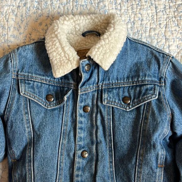Vintage Denim Sherpa lined jacket boys 5/6 - Picture 3 of 6